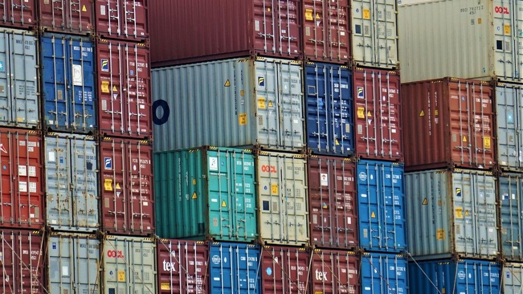 Large stacks of shipping containers Large stacks of shipping containers