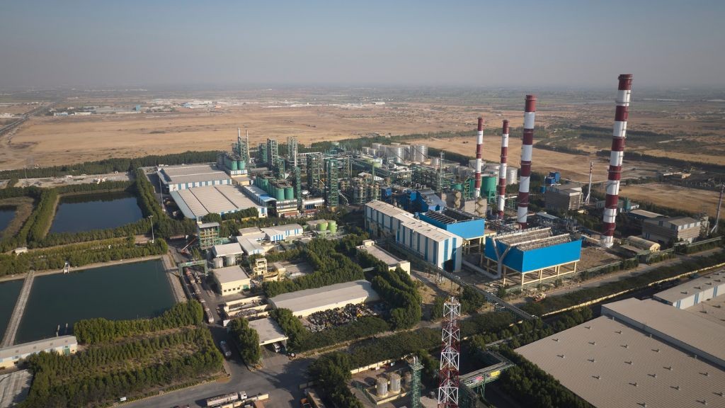 An aerial view of a large manufacturing plant An aerial view of a large manufacturing plant