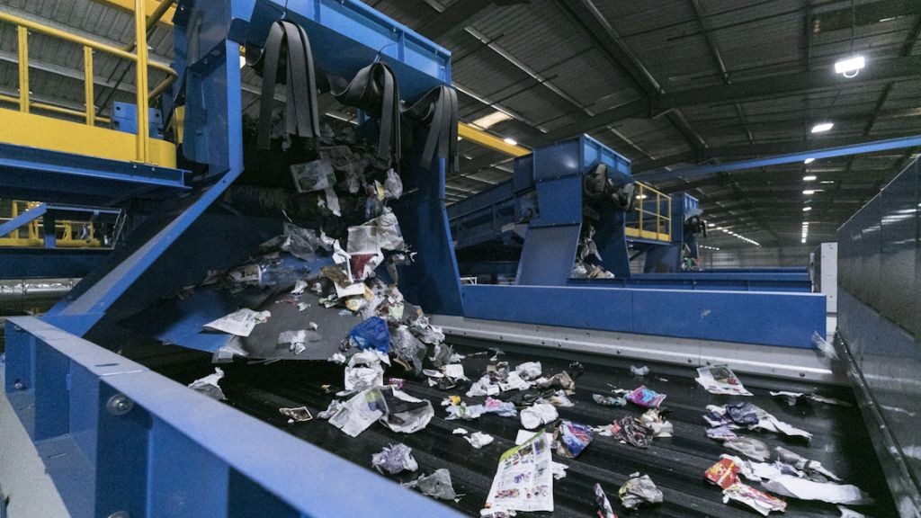 A large mixed paper recycling line A large mixed paper recycling line