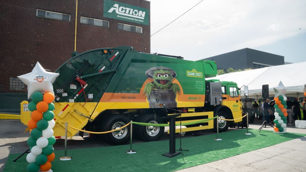 Action's first all-electric collection truck features Sesame Street’s favourite waste enthusiast: Oscar the Grouch