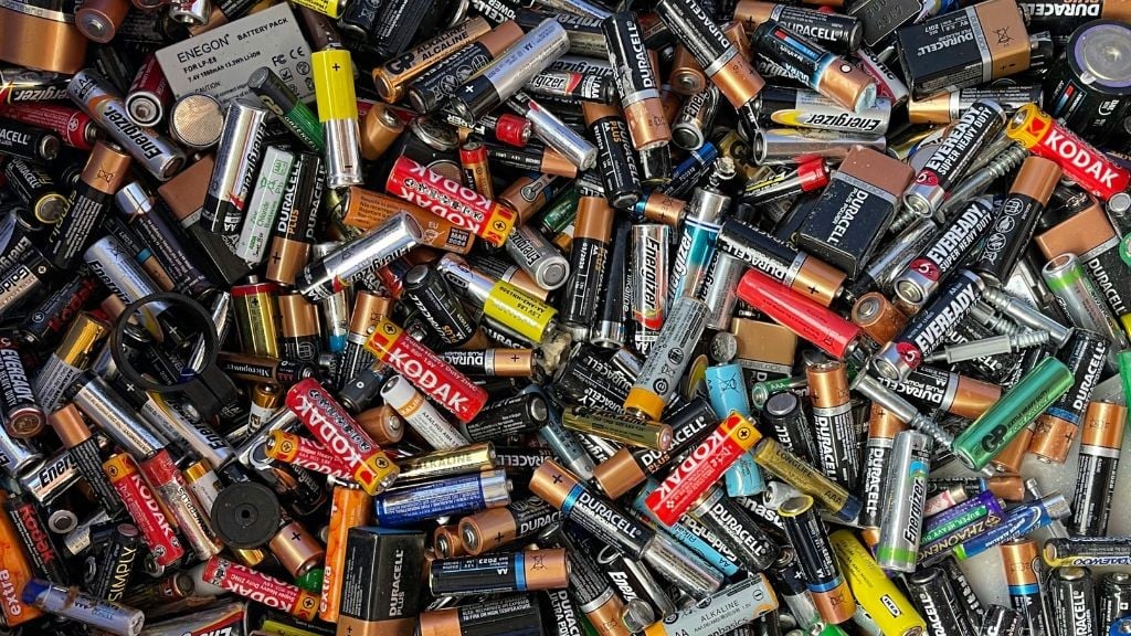 A pile of loose batteries A pile of loose batteries
