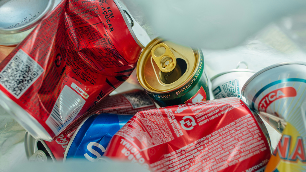 A pile of crushed soda cans A pile of crushed soda cans