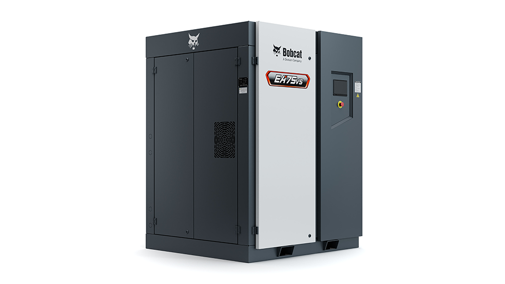 A grey and black air compressor A grey and black air compressor