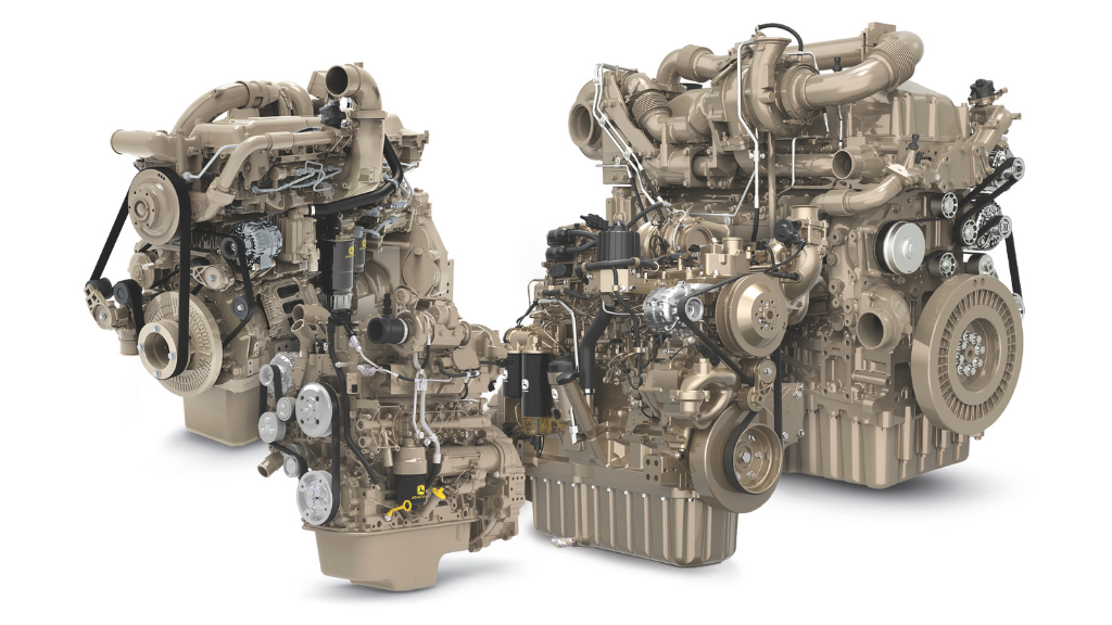 Two engines set on a white background