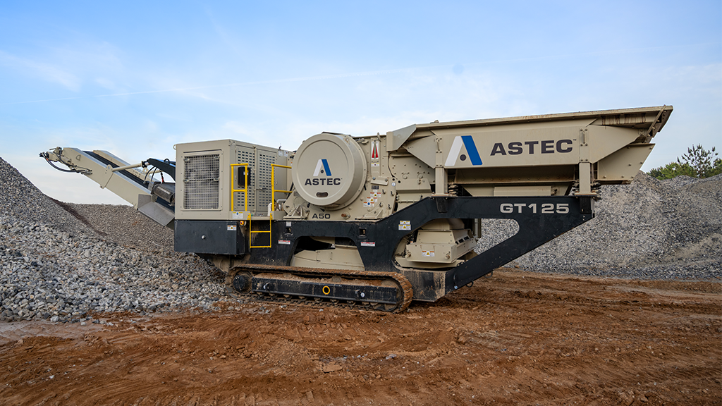 A jaw crusher on an outdoor site