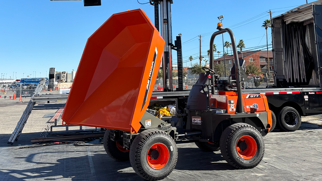 An articulated dumper on an outdoor site