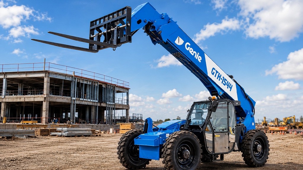 A telehandler on an outdoor job site