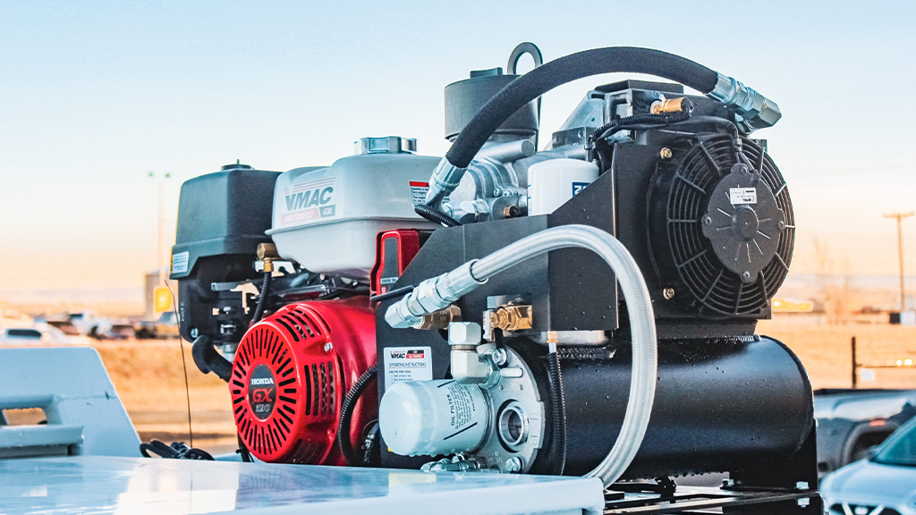 A mobile air compressor attached to a service vehicle A mobile air compressor attached to a service vehicle