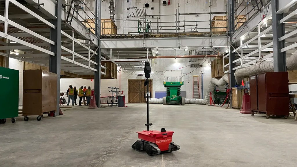 A small robot on a job site