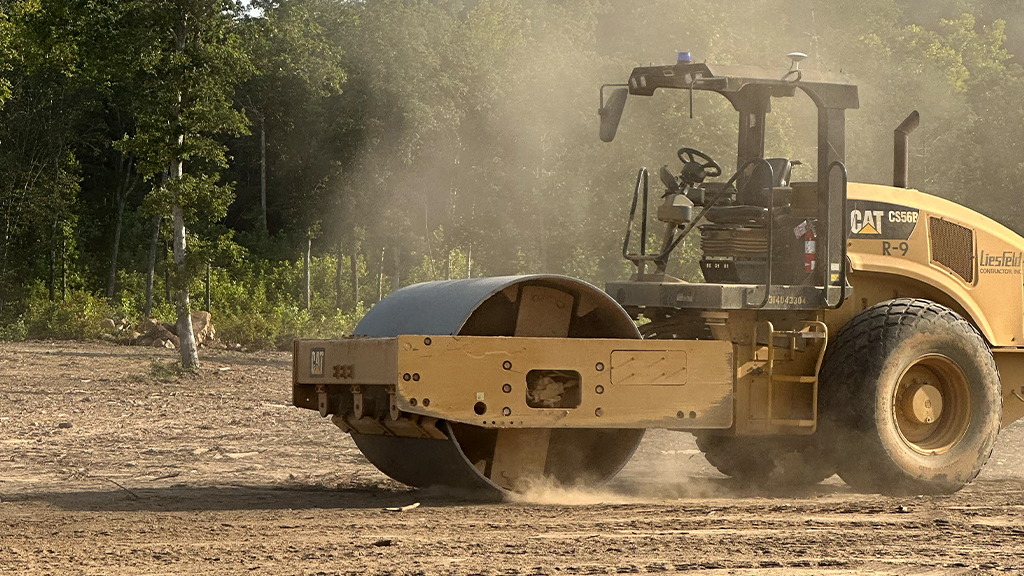 A Caterpillar roller