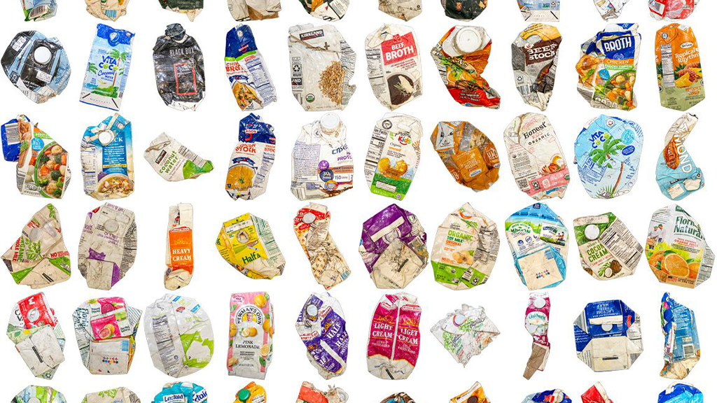 A flay lay of crushed and torn cartons A flay lay of crushed and torn cartons