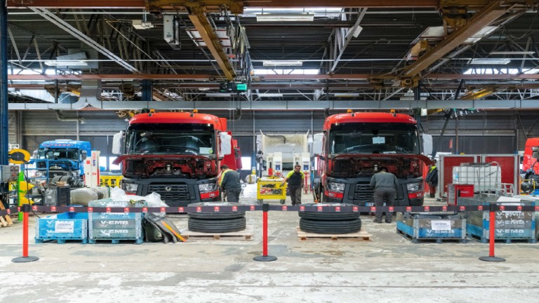Disassembly plant to repurpose used truck parts