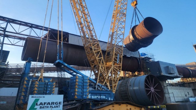 Sarens aids refurbishment of Lafarge's Bath, Ontario, cement plant