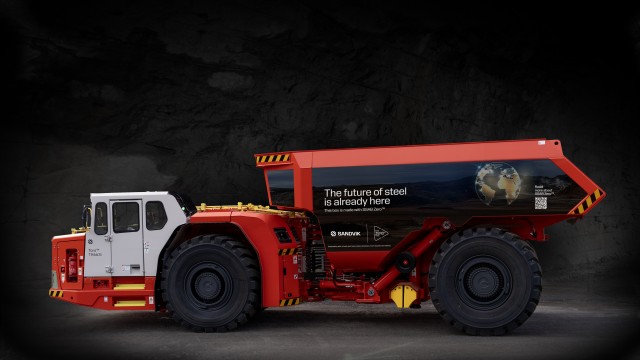 Recycled steel boxes available on Sandvik underground mining trucks