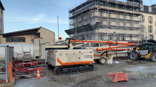 New concrete crawler boom places concrete in difficult-to-reach locations