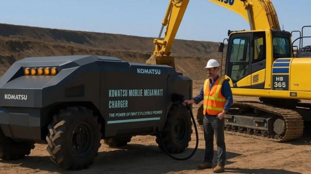 New mobile charging system from Komatsu provides sustained power for electric equipment