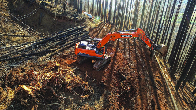 DEVELON’s all-new -7 series log loader and road builder for demanding forestry and timber harvesting