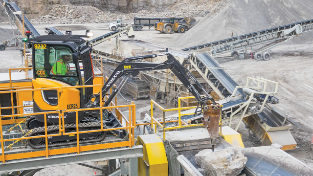 Cox Construction breaks big rocks with small electric excavators