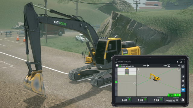 CM Labs incorporates Trimble Earthworks Automatics into excavator simulator for precise training